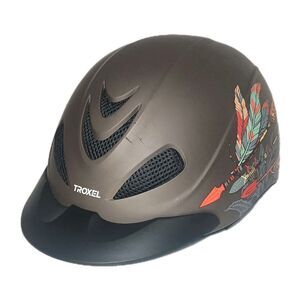 Troxel XL Rebel Arrow Horse Riding Helmet Low Profile. Multi Colored Feathers